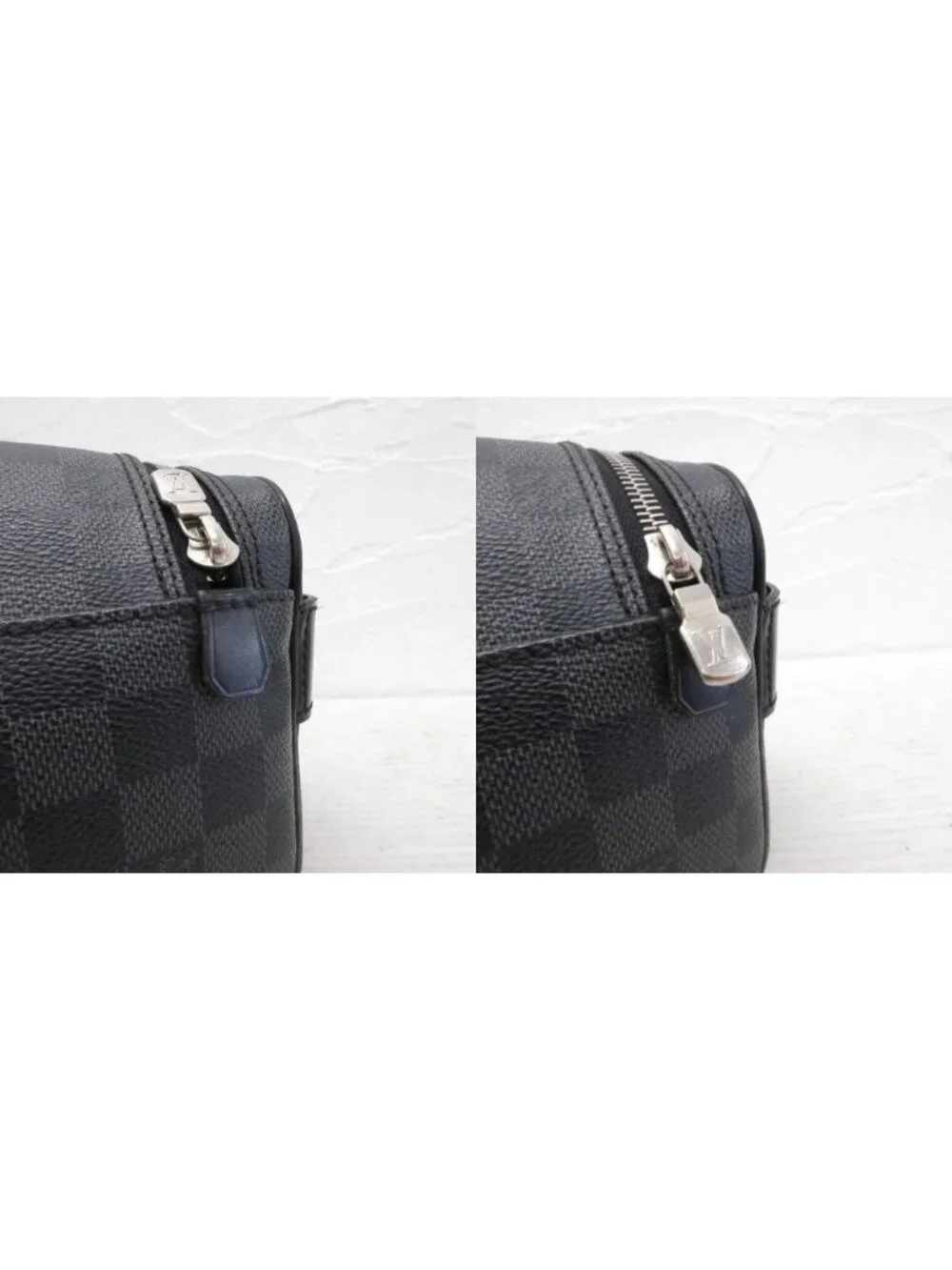 Louis Vuitton Toilet Pouch Damier Graphite Clutch All Over Pattern Black Gray
